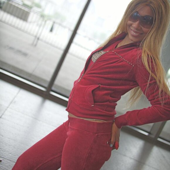 TWISTED HEART AMERICA 3 PIECE SWEAT SUIT SWAVORSKI CRYSTAL Y2K - Picture 2 of 15